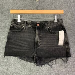 NEW BDG Women's Size 28 Black Washed Denim High Rise Girlfriend Jean Shorts‎
